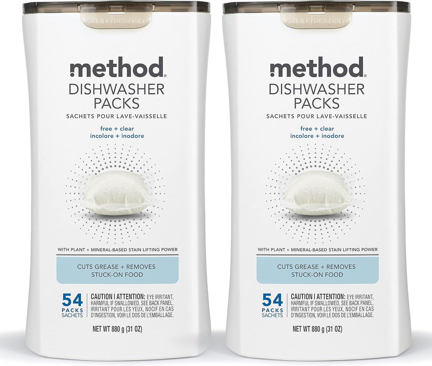 Method Dishwasher Detergent Packs for Tough Grease and Stains
