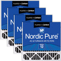 Nordic Pure 20x20x5 MERV 12 Plus Carbon Furnace Filters - 4 Pack