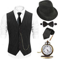 1920s Mens Fedora Hat and Gangster Vest Set - Vintage Look
