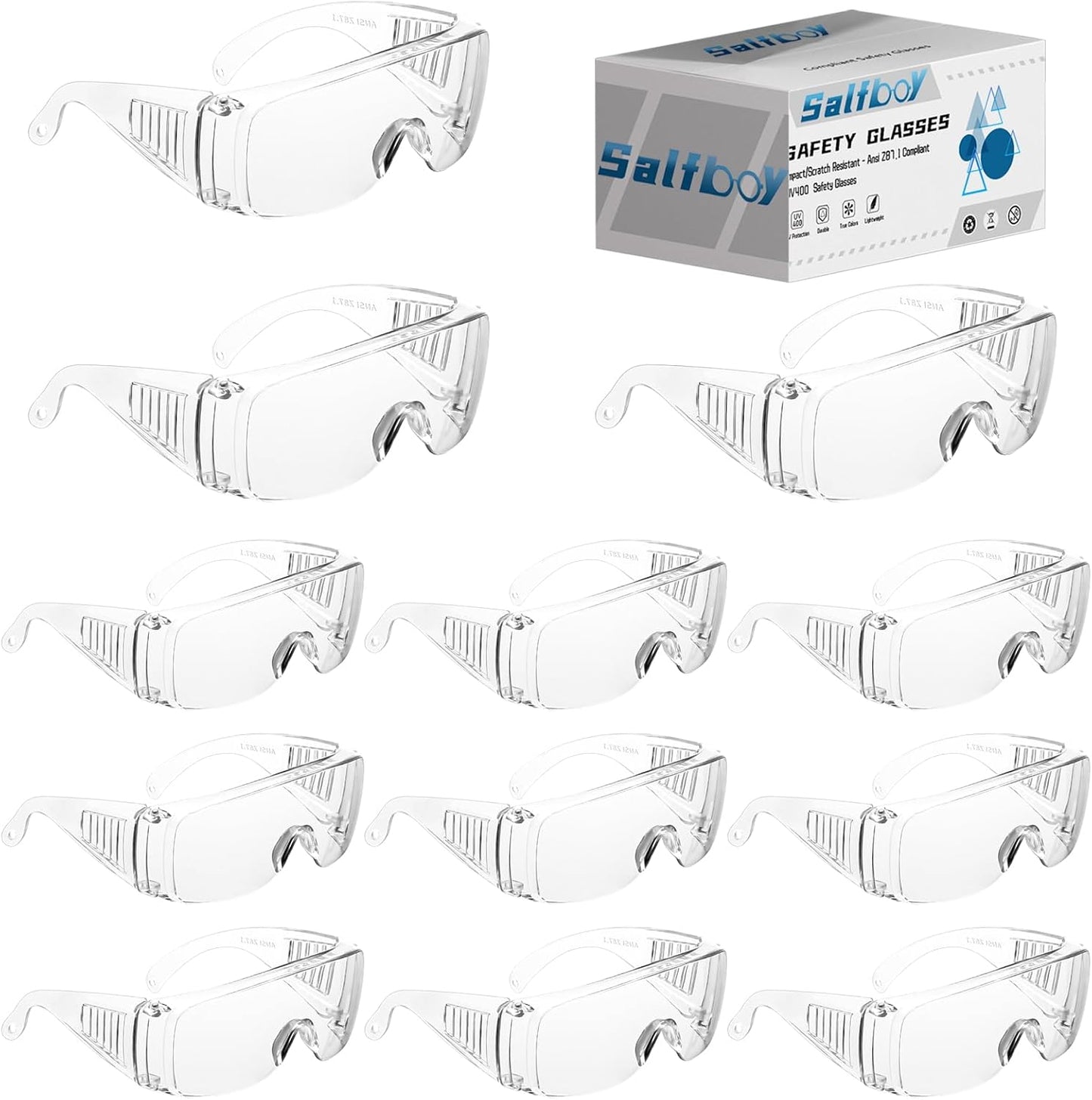 Safety Glasses Over Eyeglasses with Anti-Fog and Scratch Resistance