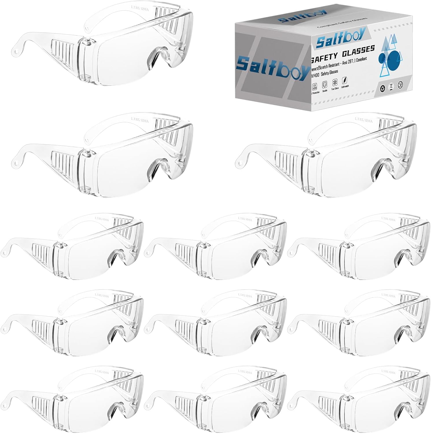 Safety Glasses Over Eyeglasses with Anti-Fog and Scratch Resistance