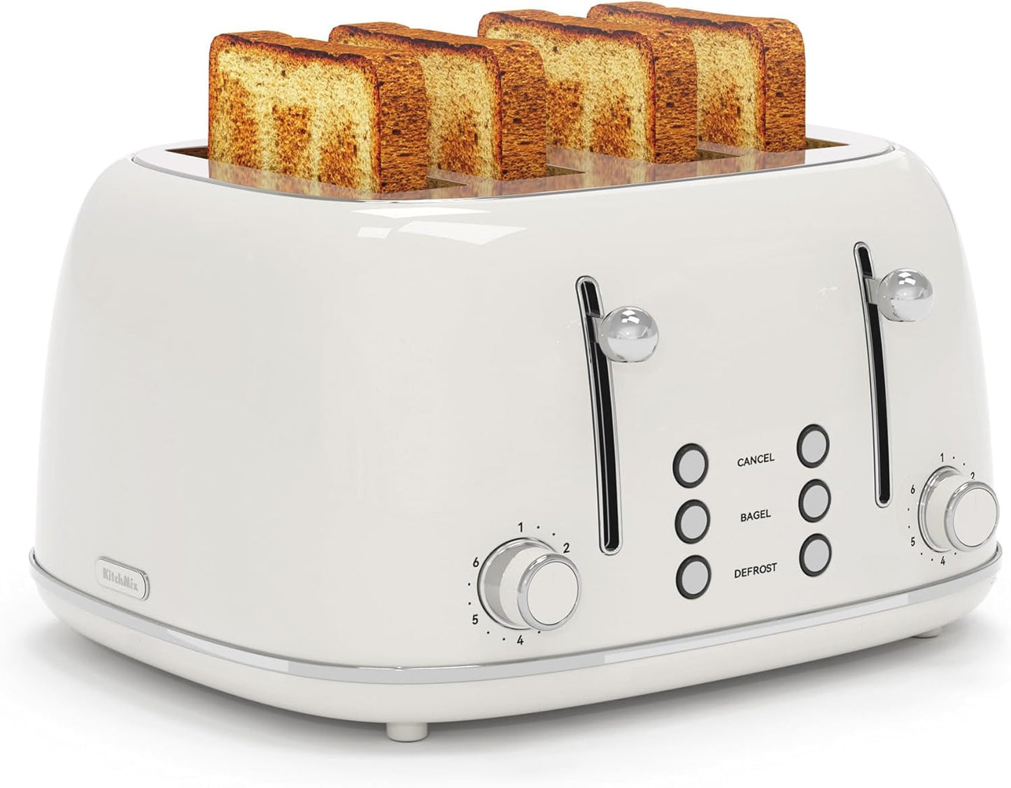Toaster 4 Slice Retro Stainless Steel with 6 Shade Settings