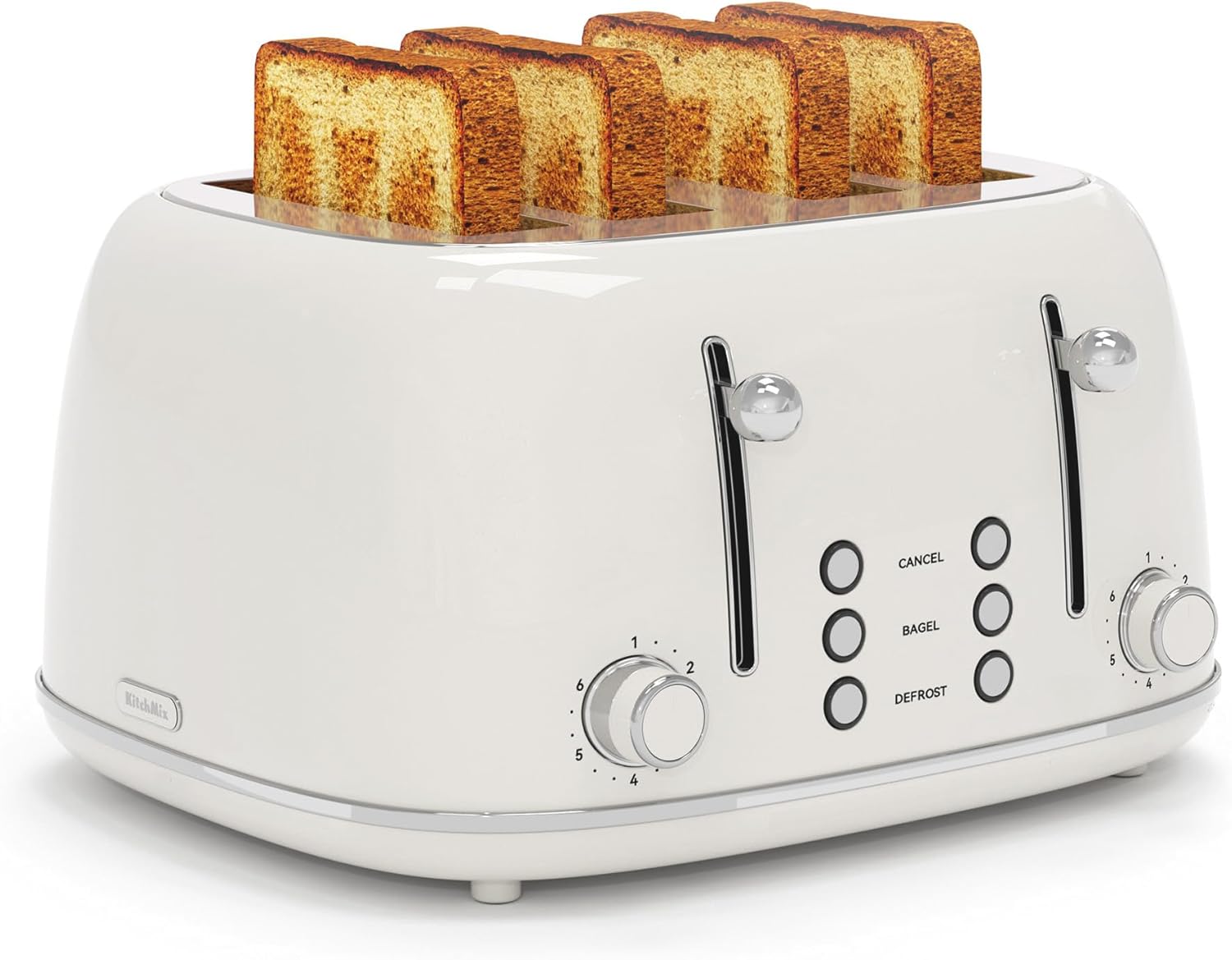 Toaster 4 Slice Retro Stainless Steel with 6 Shade Settings