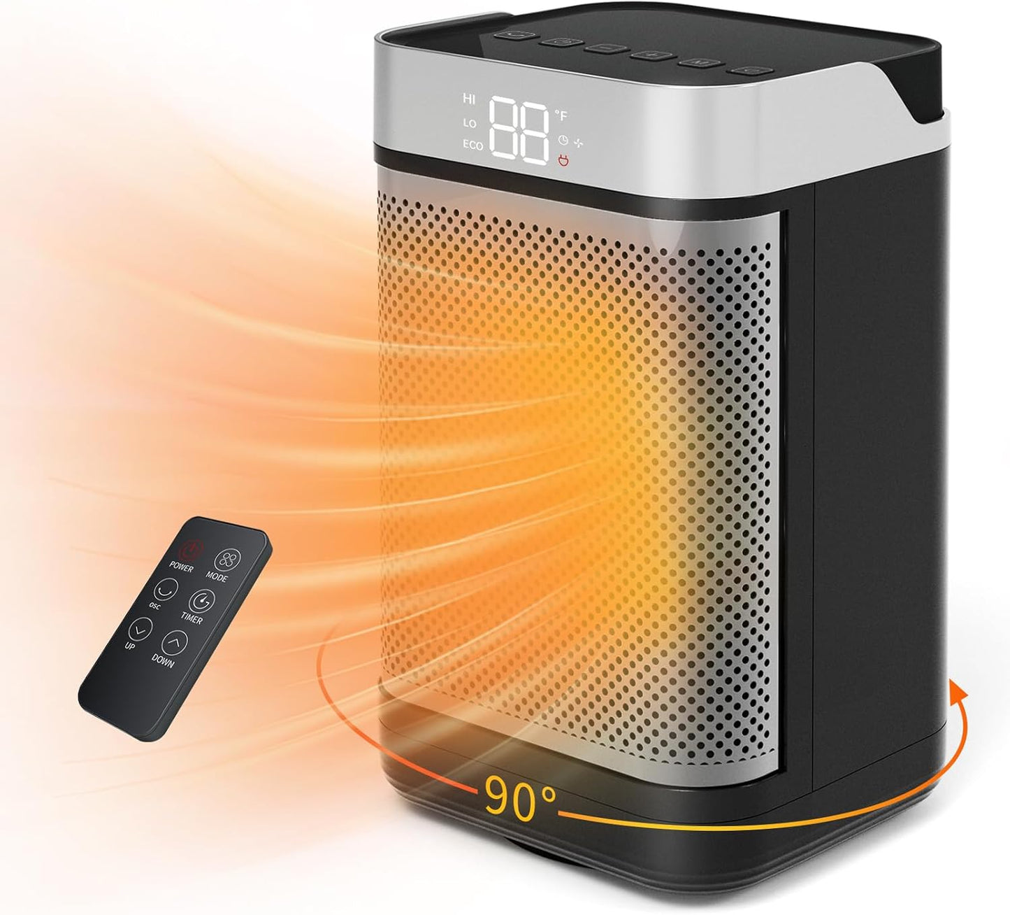 1500W Oscillating Space Heater with Remote Control