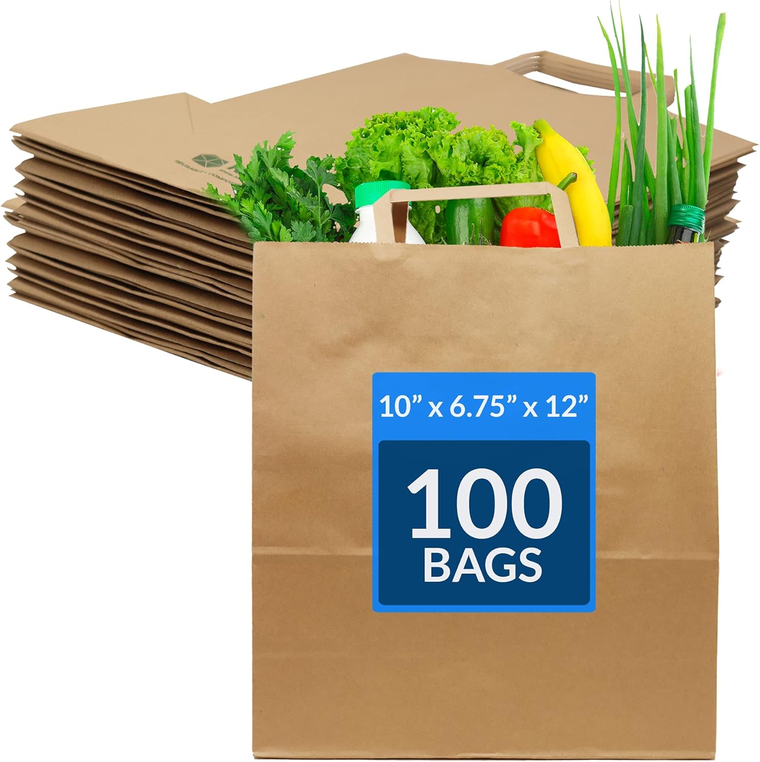 Reli. Kraft Paper Bags with Handles for Take Out and Retail