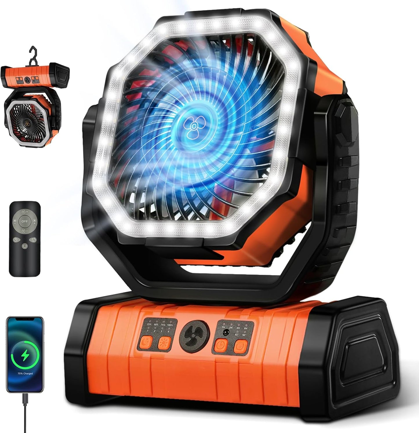 YOGIN Rechargeable Battery Powered Fan for Camping and Travel