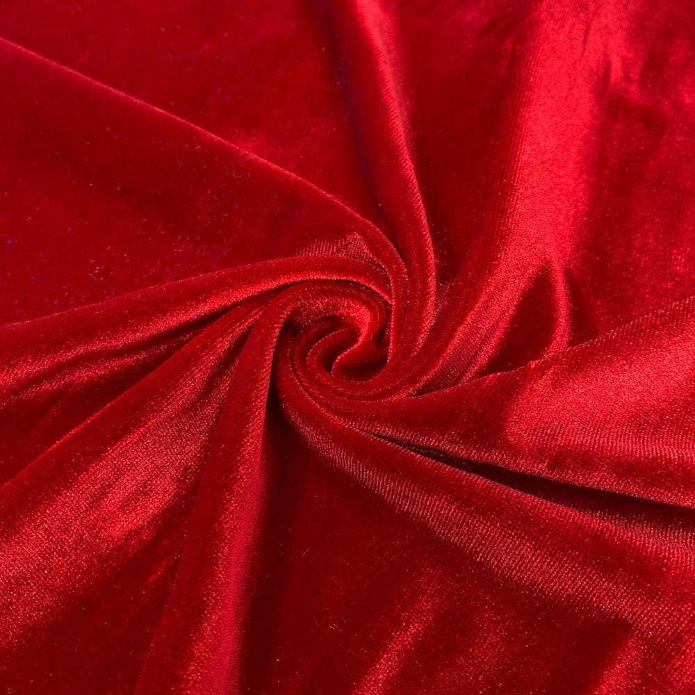 Stretch Velvet Fabric 58/60 in Wide Dark Red 10 Yard Roll
