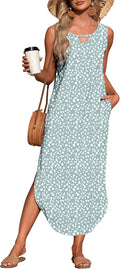 MISFAY Women's Summer Maxi Dress with Pockets for Beach Fun