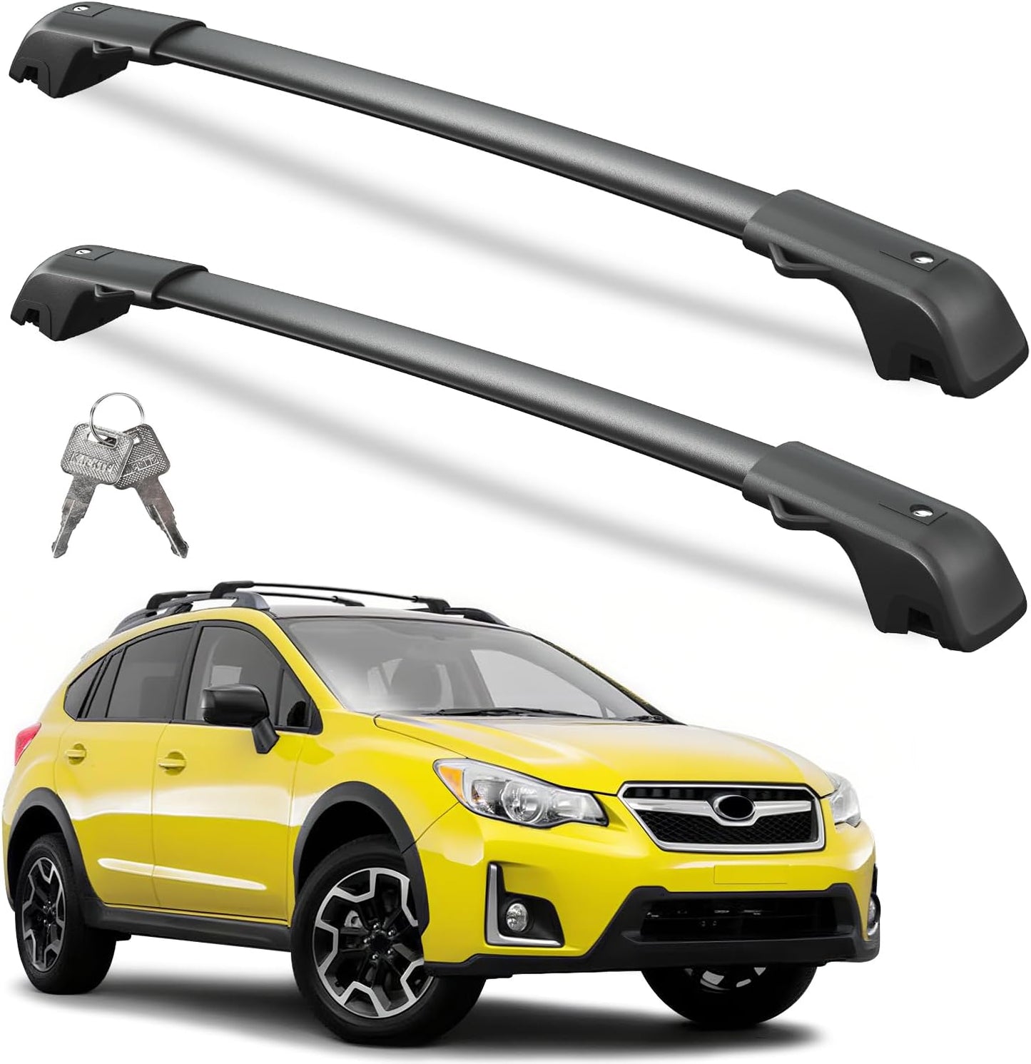 Lockable Roof Rack Cross Bars for Subaru XV Crosstrek & Impreza