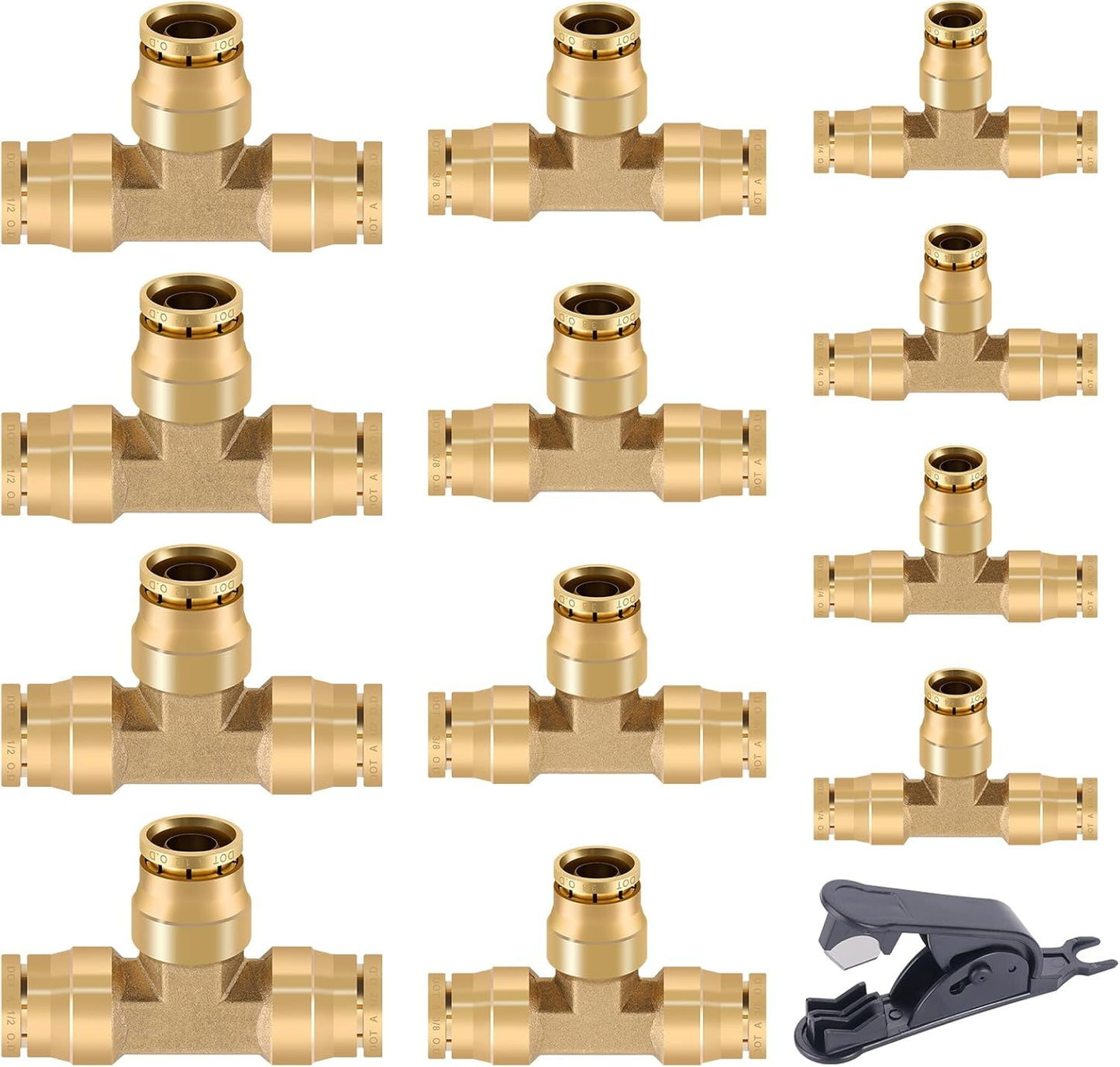 CheeMuii 13 PCS Brass DOT Air Line Fittings Kit for Trucks