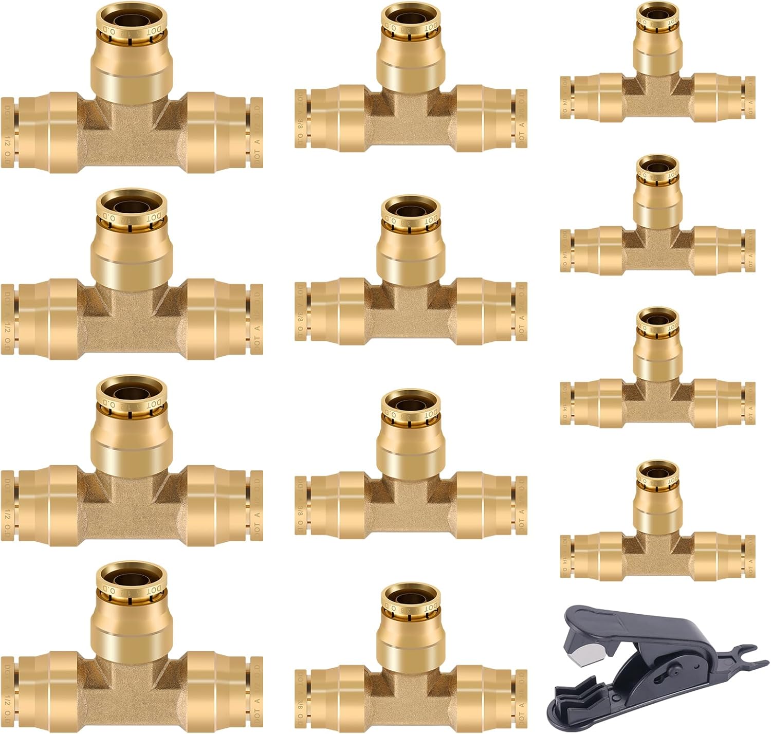 CheeMuii 13 PCS Brass DOT Air Line Fittings Kit for Trucks