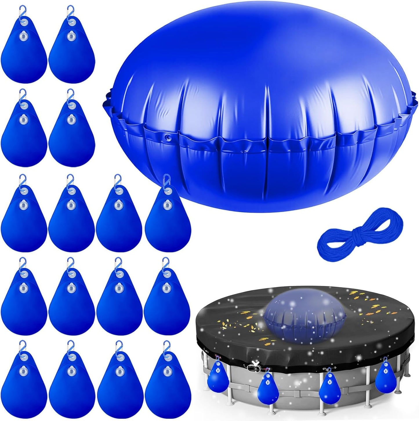 5Ft/6Ft/7Ft Round Pool Pillow with Weights for Winterizing