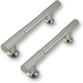 4in Solid Kitchen Cabinet Handles 10Pack Brushed Satin Nickel - Heavy