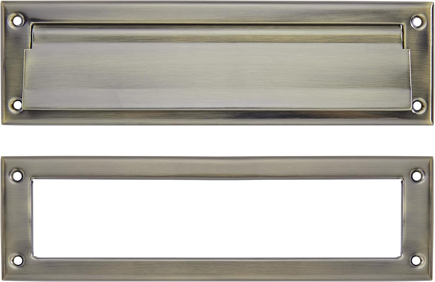 Brushed Antique Brass Mail Slot - Durable and Secure Design