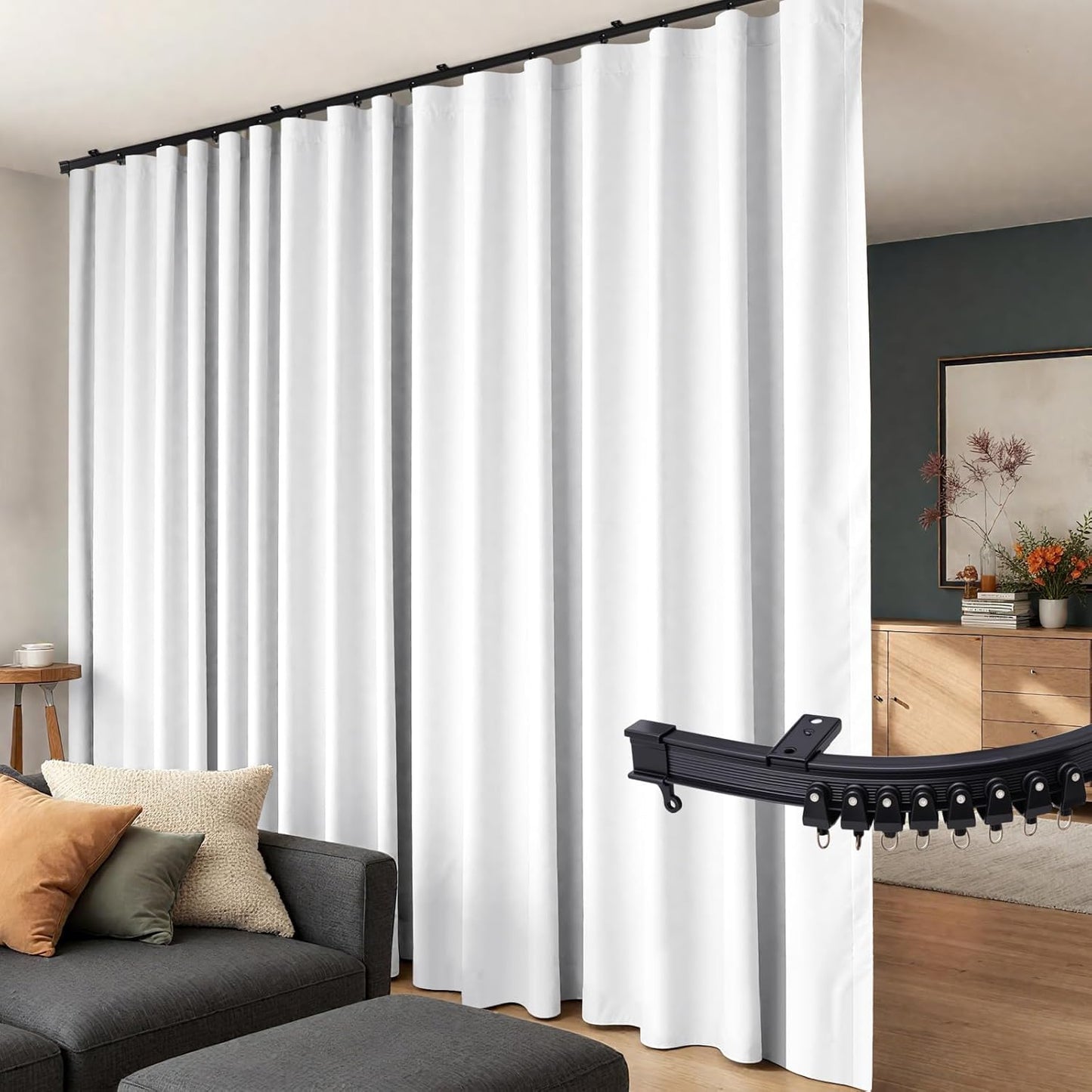 Flexible Ceiling Track Room Divider Curtains for Privacy and Style