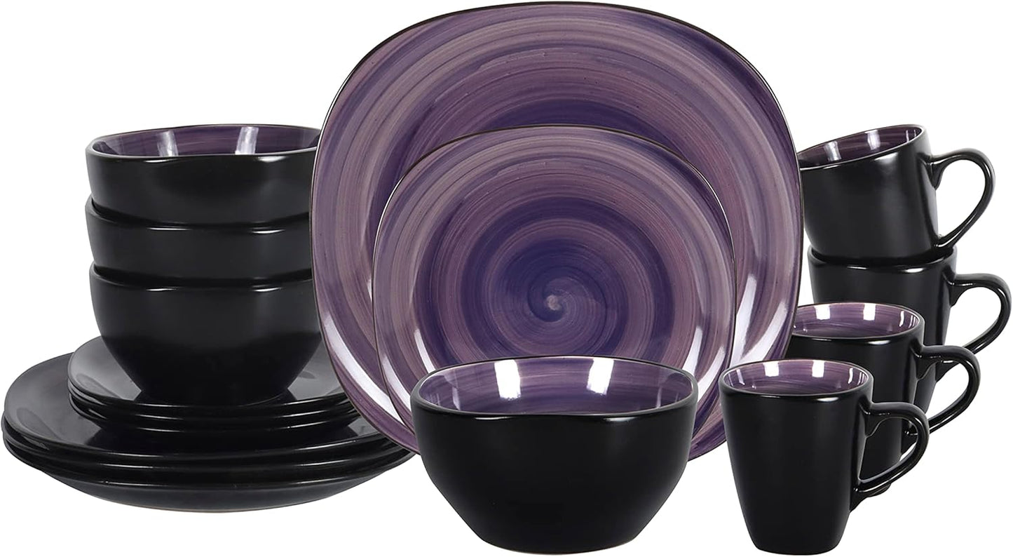 16-Piece Square Dinnerware Set for Modern Dining Experience