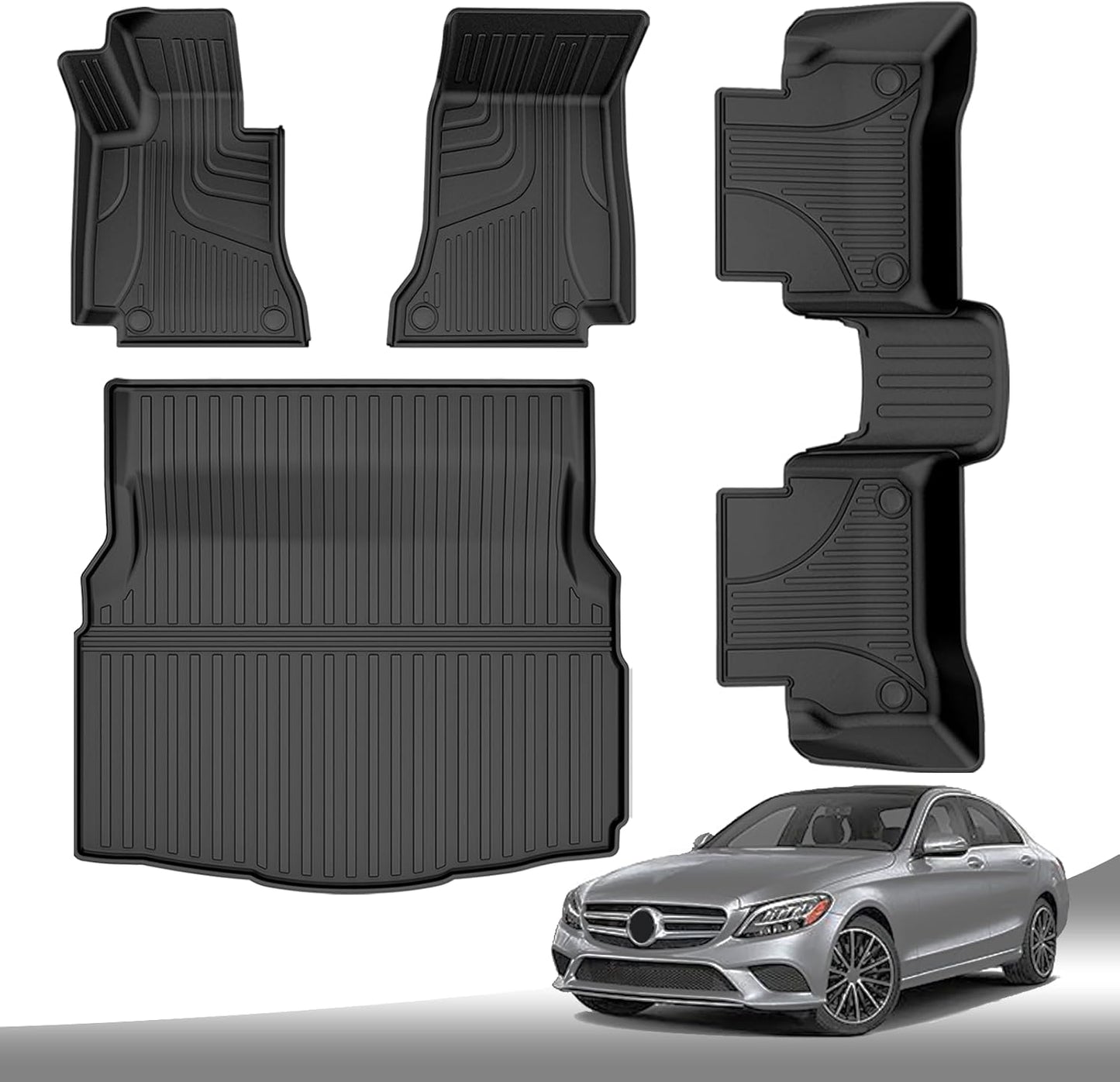 All Weather Floor Mats for Mercedes-Benz C Class Sedan 2015-2021