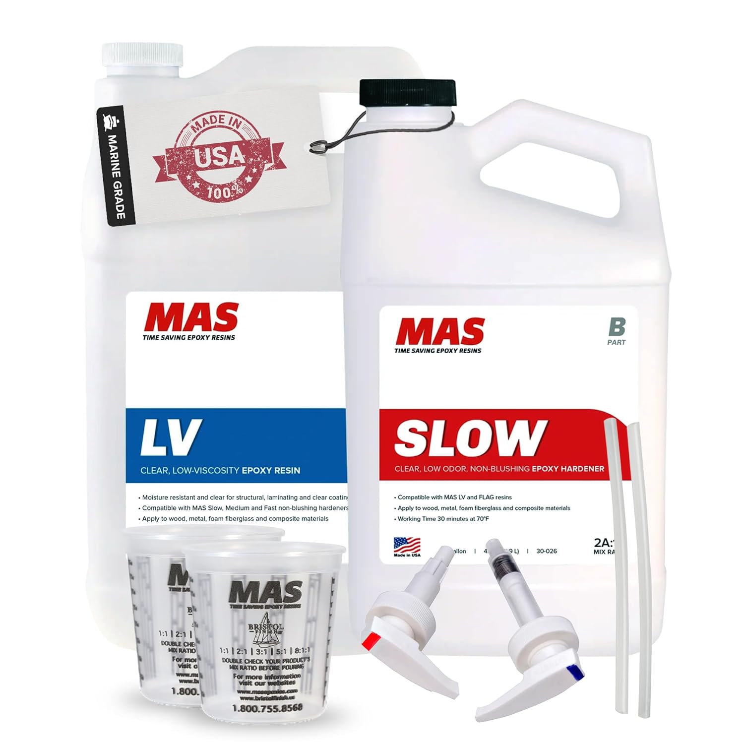 MAS Epoxies Marine Epoxy Resin Kit for Boat and Wood Repair