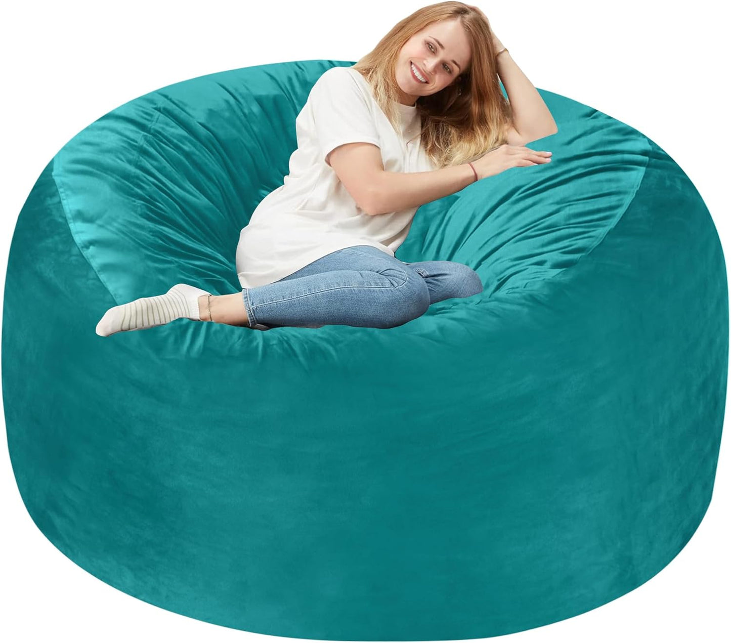 Homguava 4 FT Bean Bag Chair with Memory Foam for Comfort
