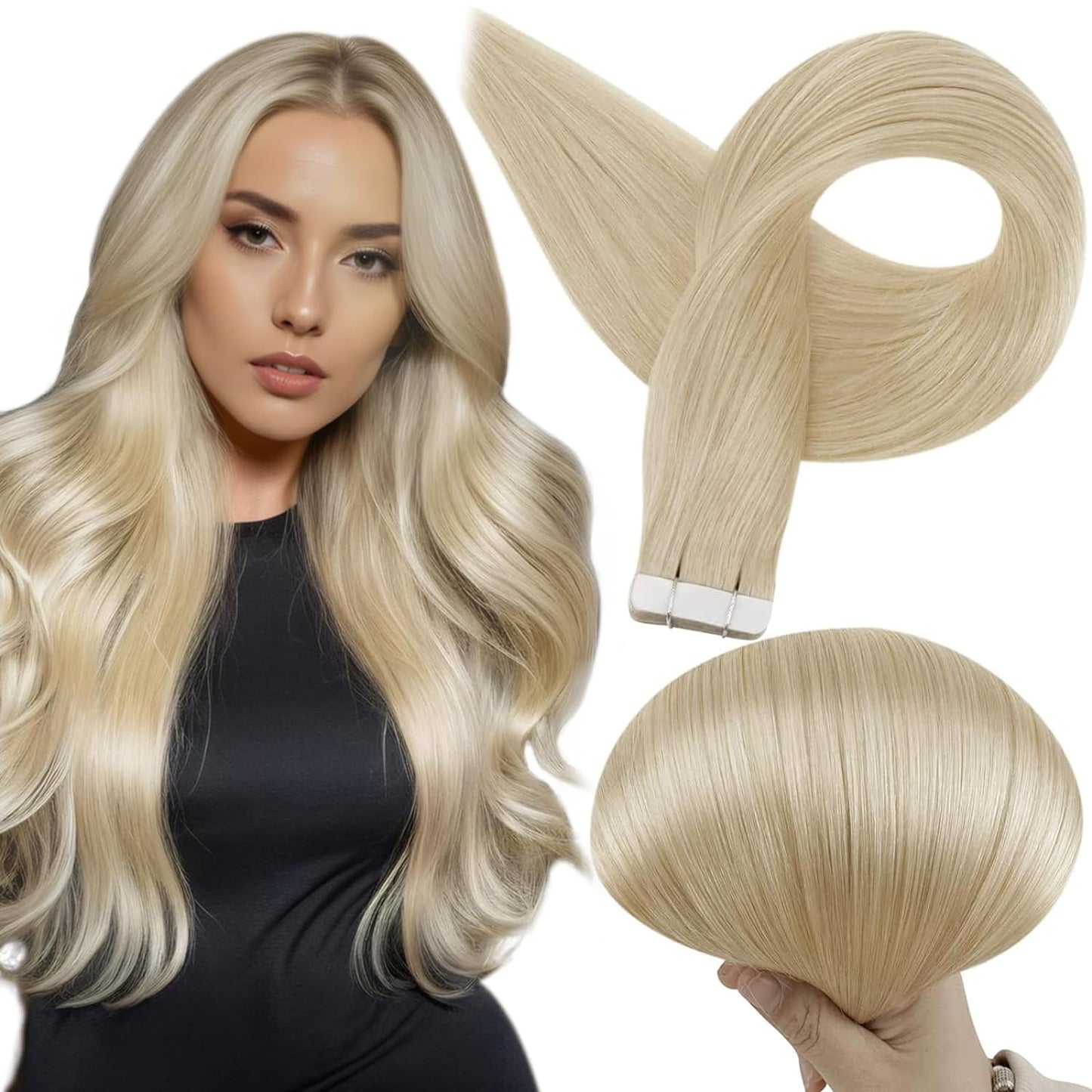 Full Shine Tape in Hair Extensions 22Inch Real Human Hair