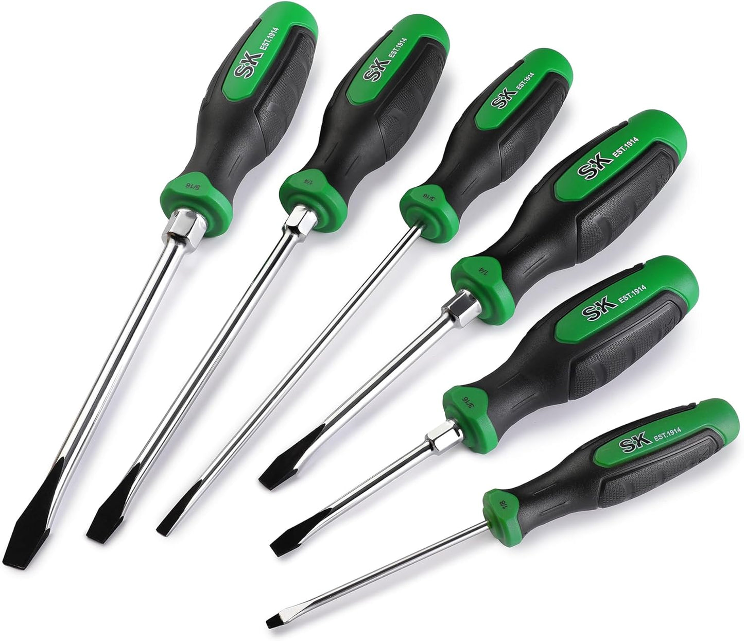 SK 6-Piece Slotted Screwdriver Set for Professional Use