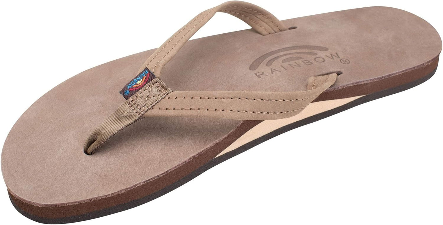 Rainbow Sandals Women's Single Layer Leather Sandal with Comfort