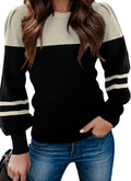 Trendy Ribbed Knit Sweaters for Women - Puff Sleeve Style