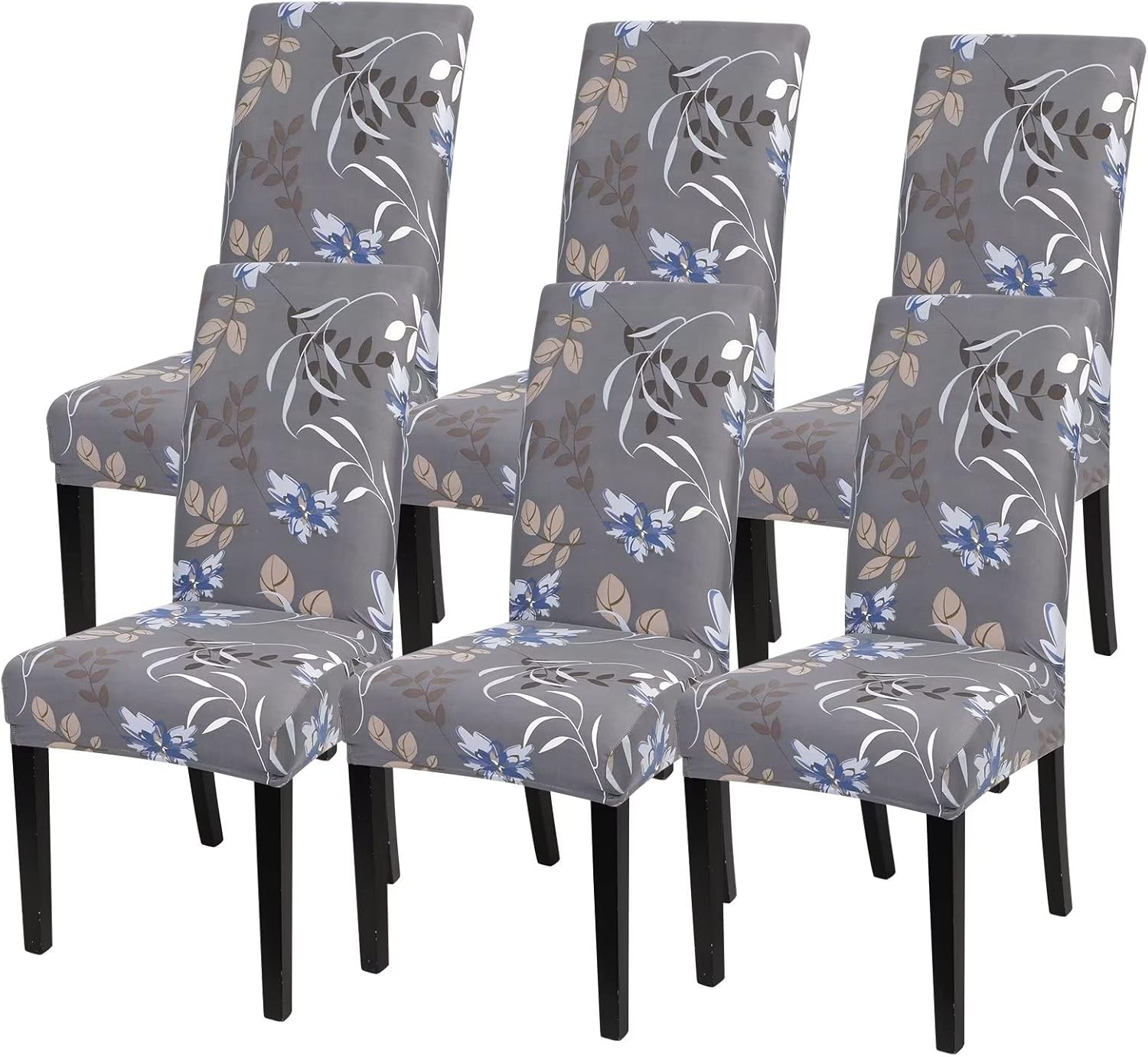 SearchI Stretch Printed Dining Room Chair Covers Set of 6