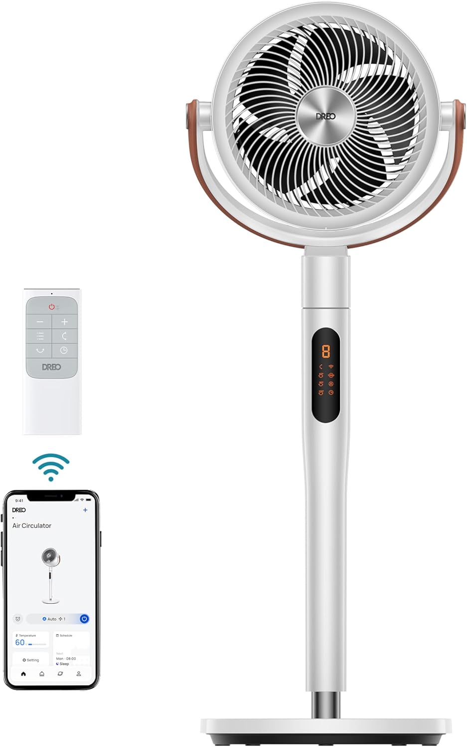 Dreo Fan for Bedroom: 100ft Smart Oscillating Pedestal Fan