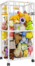 Extra Large Stuffed Animal Zoo Cage with Wheel - Big Plush Storage