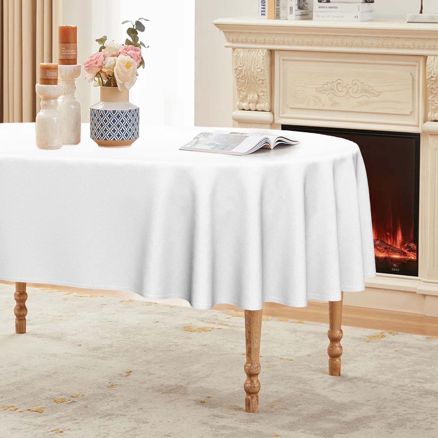 Durable 6 Pack White Tablecloth for Elegant Dining Decor