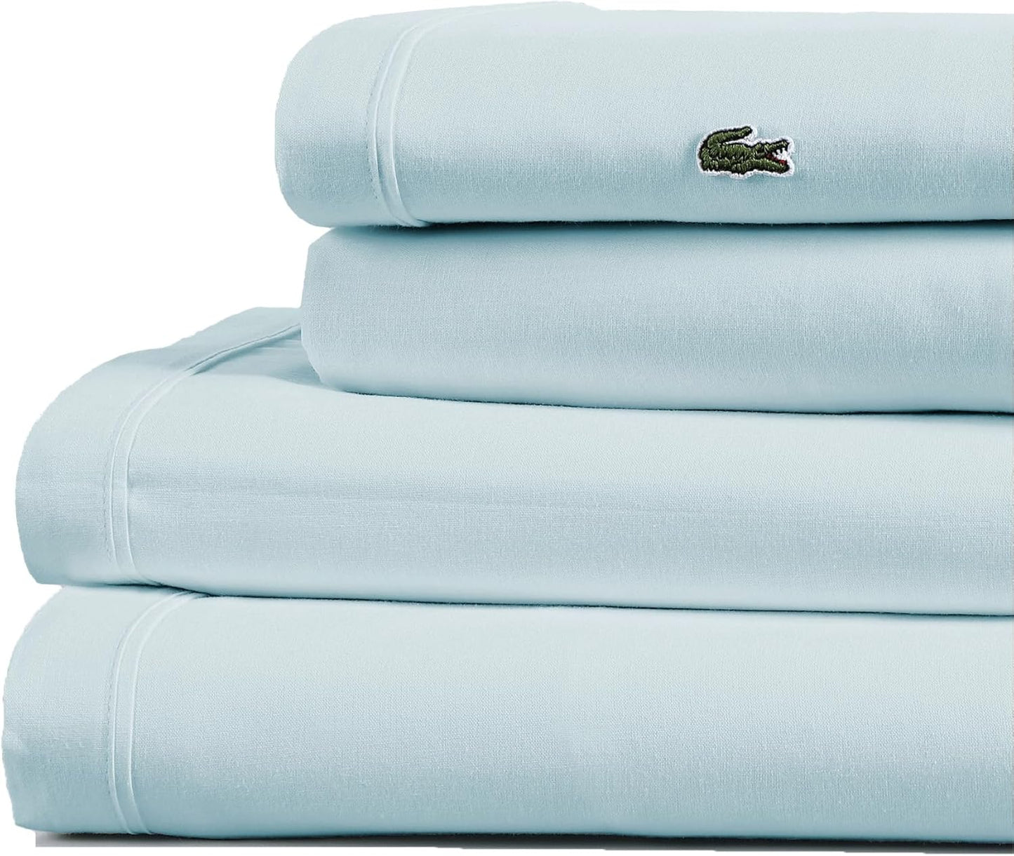 Lacoste 100% Cotton Percale 4-Piece Sheet Set for Comfort