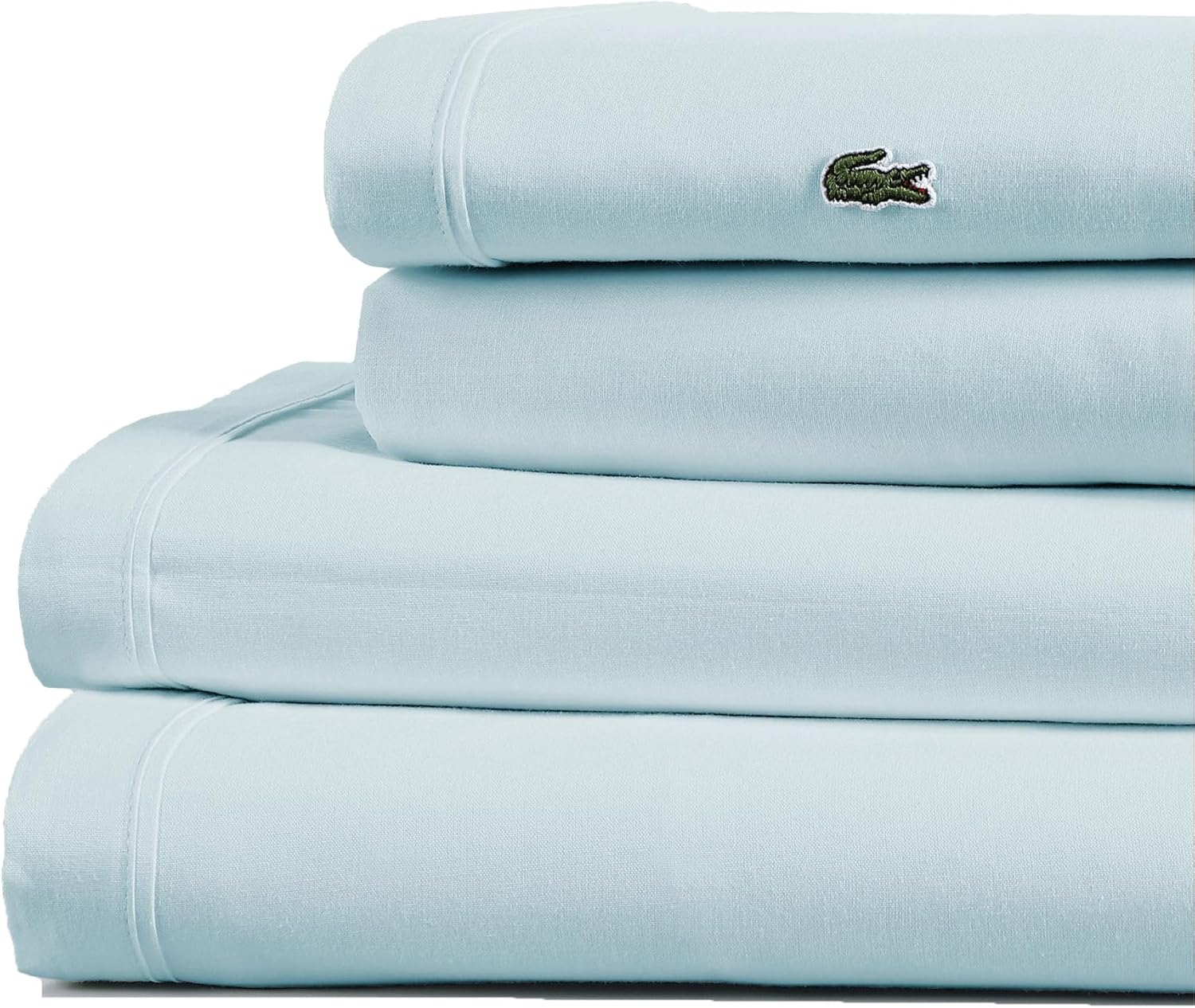 Lacoste 100% Cotton Percale 4-Piece Sheet Set for Comfort