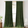 StangH Moss Green Velvet Blackout Curtains 102 in - Luxury Thermal