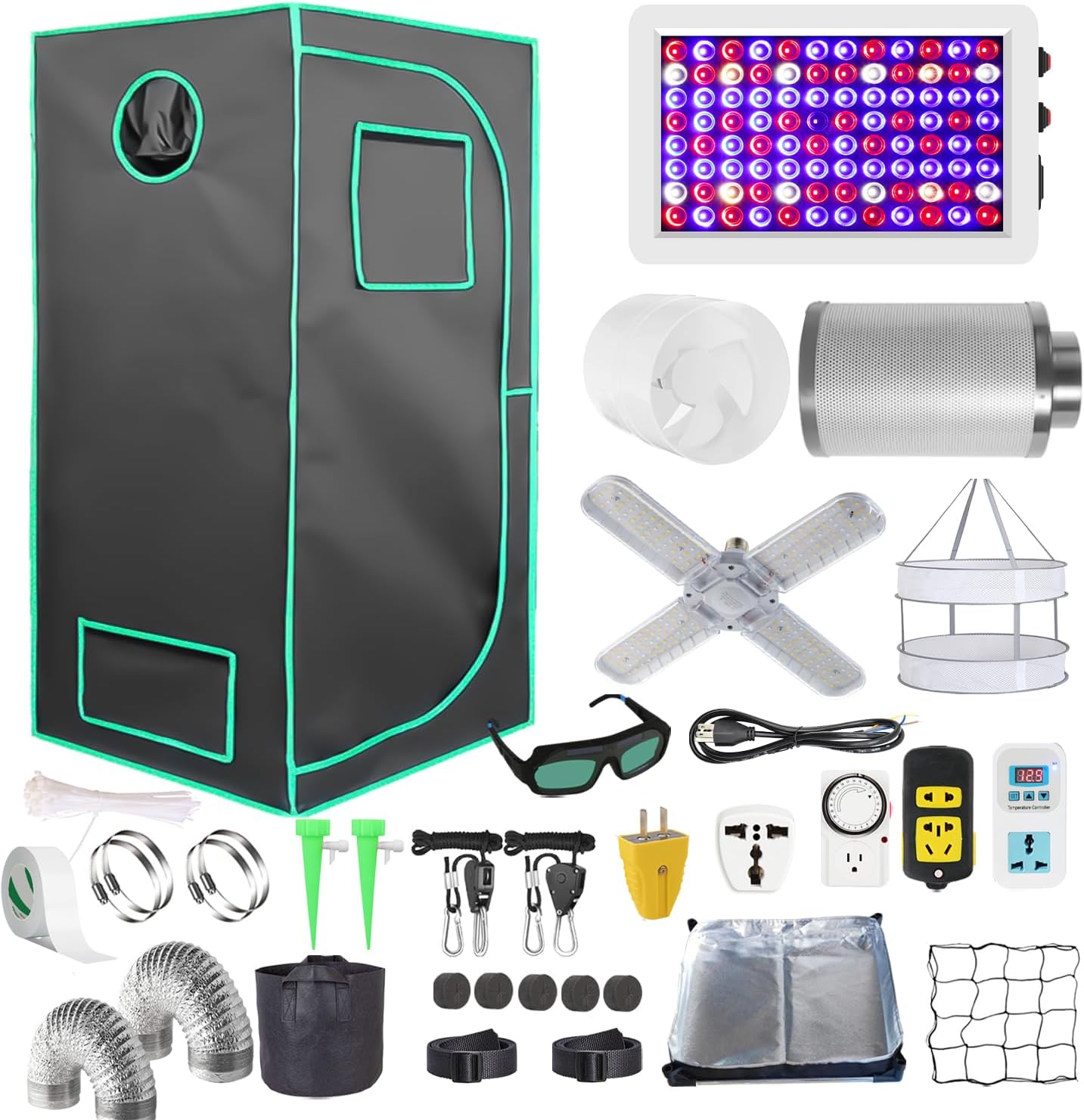 iMeshbean 2x2 Grow Tent Kit with High Reflective Mylar & LED Grow Light - Optimal Indoor Growing