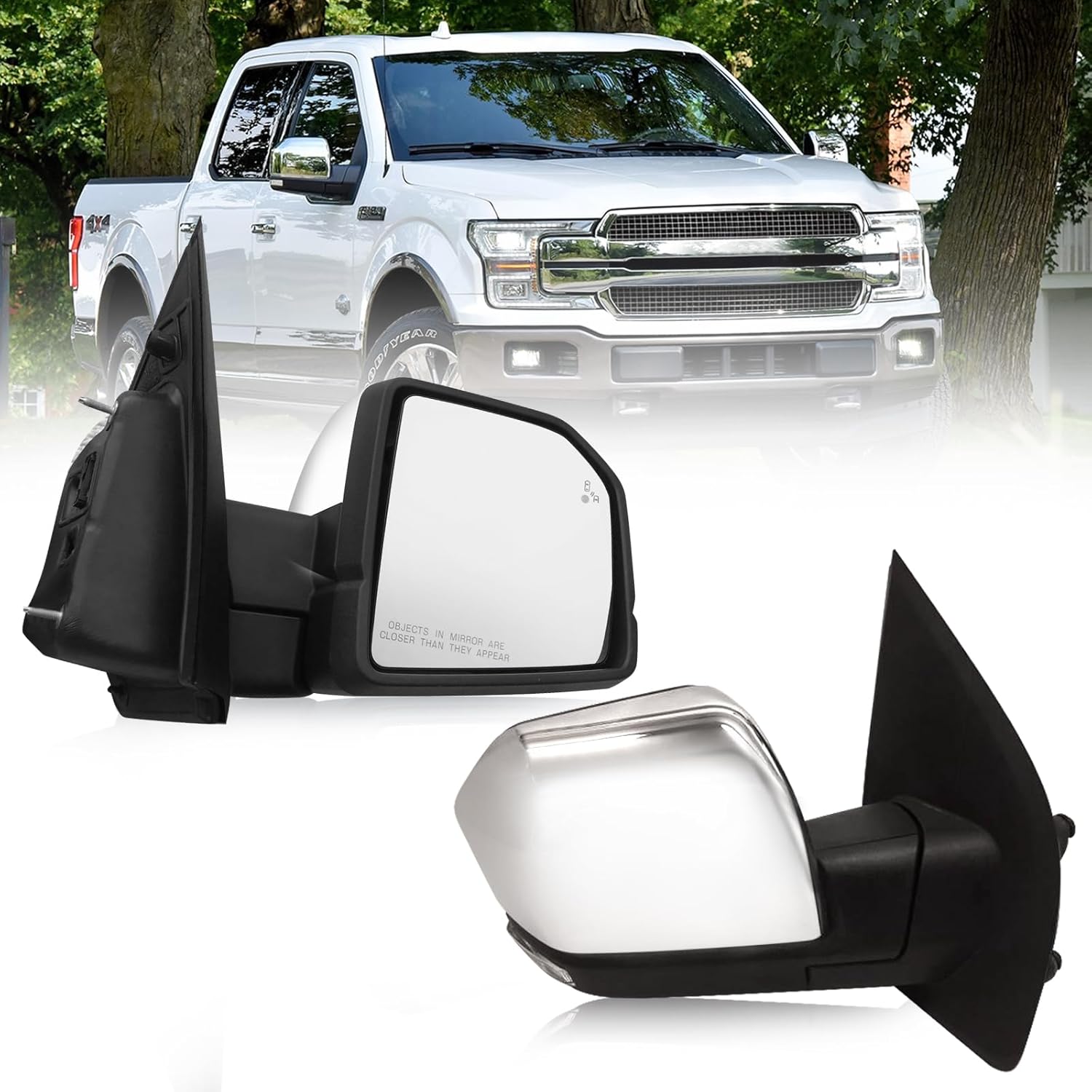 Right Passenger Side Mirror with Power Glass for Ford F150