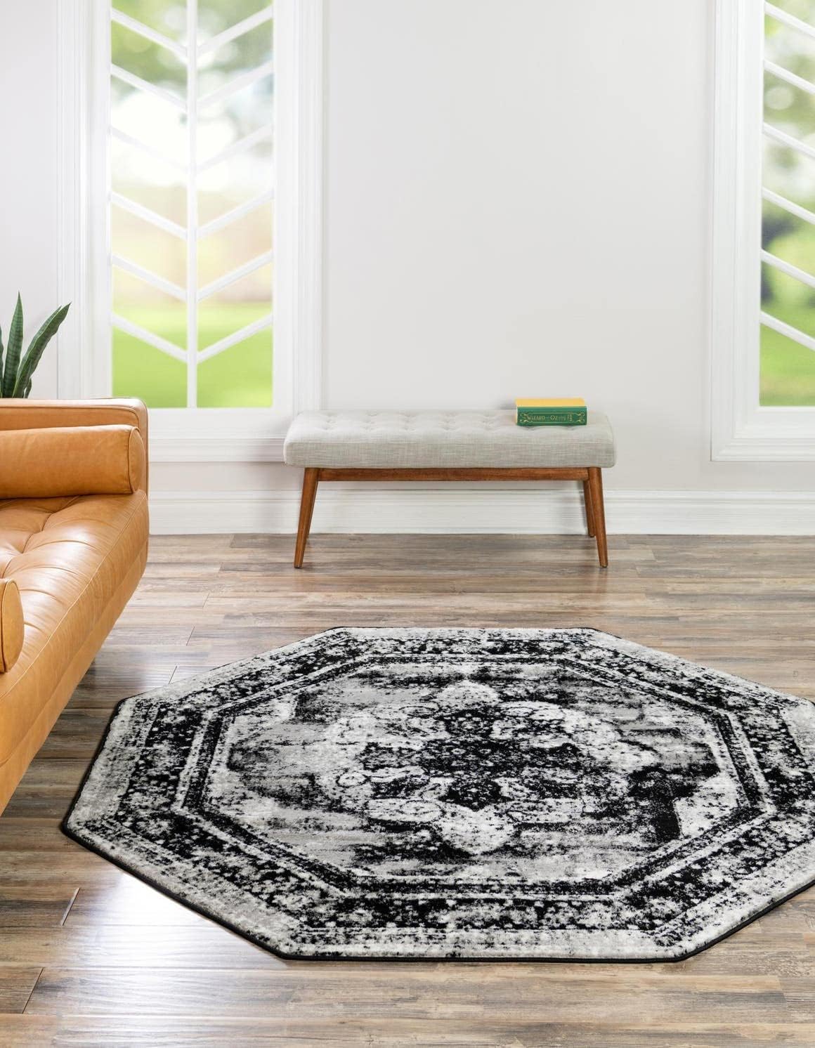 Unique Loom Sofia Collection Area Rug - Elegant Octagon Design