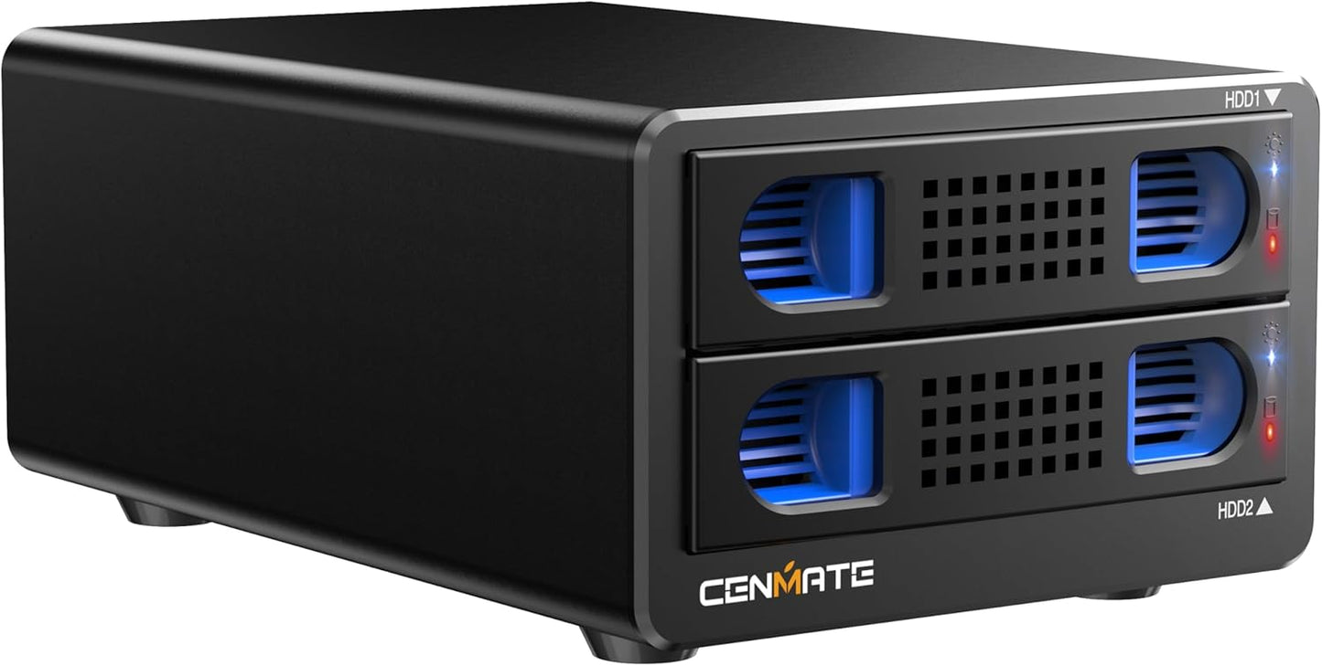 High-Speed Dual Bay HDD Enclosure - Tool-Free, Hot Swappable