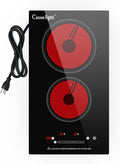 2 Burner Electric Cooktop 12 in Electric Stove Top - Compact