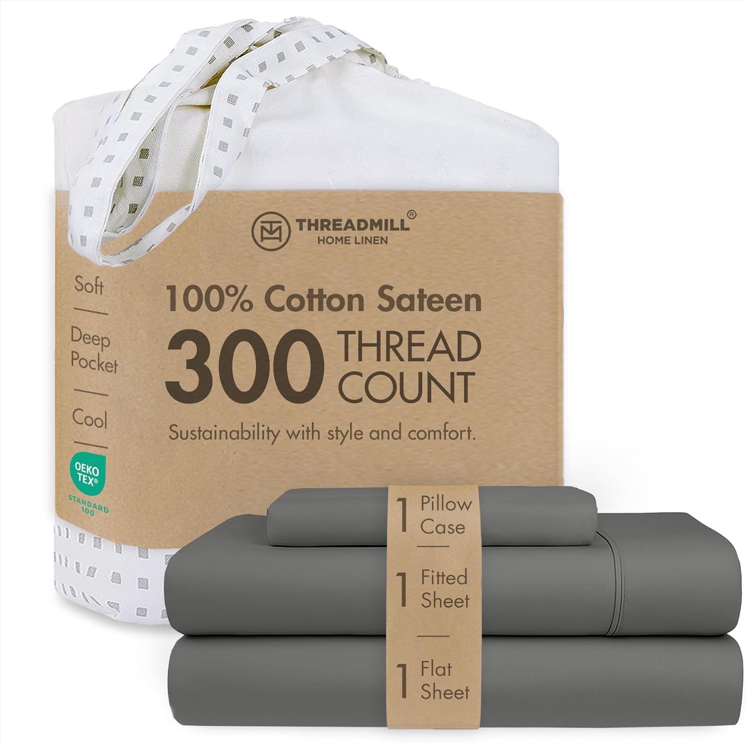 Threadmill Cotton Twin Sheet Set for Cozy Sleep Experience