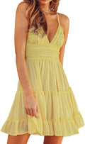 ECOWISH Spaghetti Strap V-Neck Dress for Women Perfect for Summer