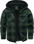 Boys Flannel Sherpa Lined Hoodie Jacket - Warm Fleece Coat