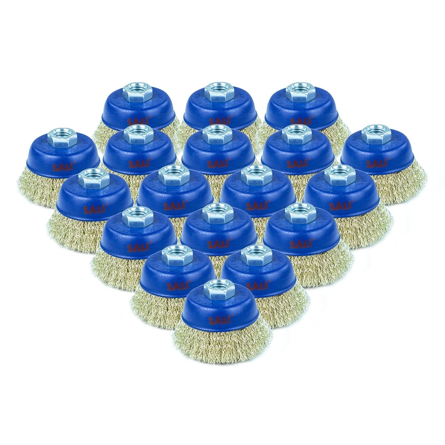 SALI 18 Pack Wire Cup Brush Set for Heavy Cleaning and Stripping