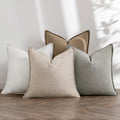 Neutral Linen Pillow Covers Pack of 4 - Soft Natural 20x20 in