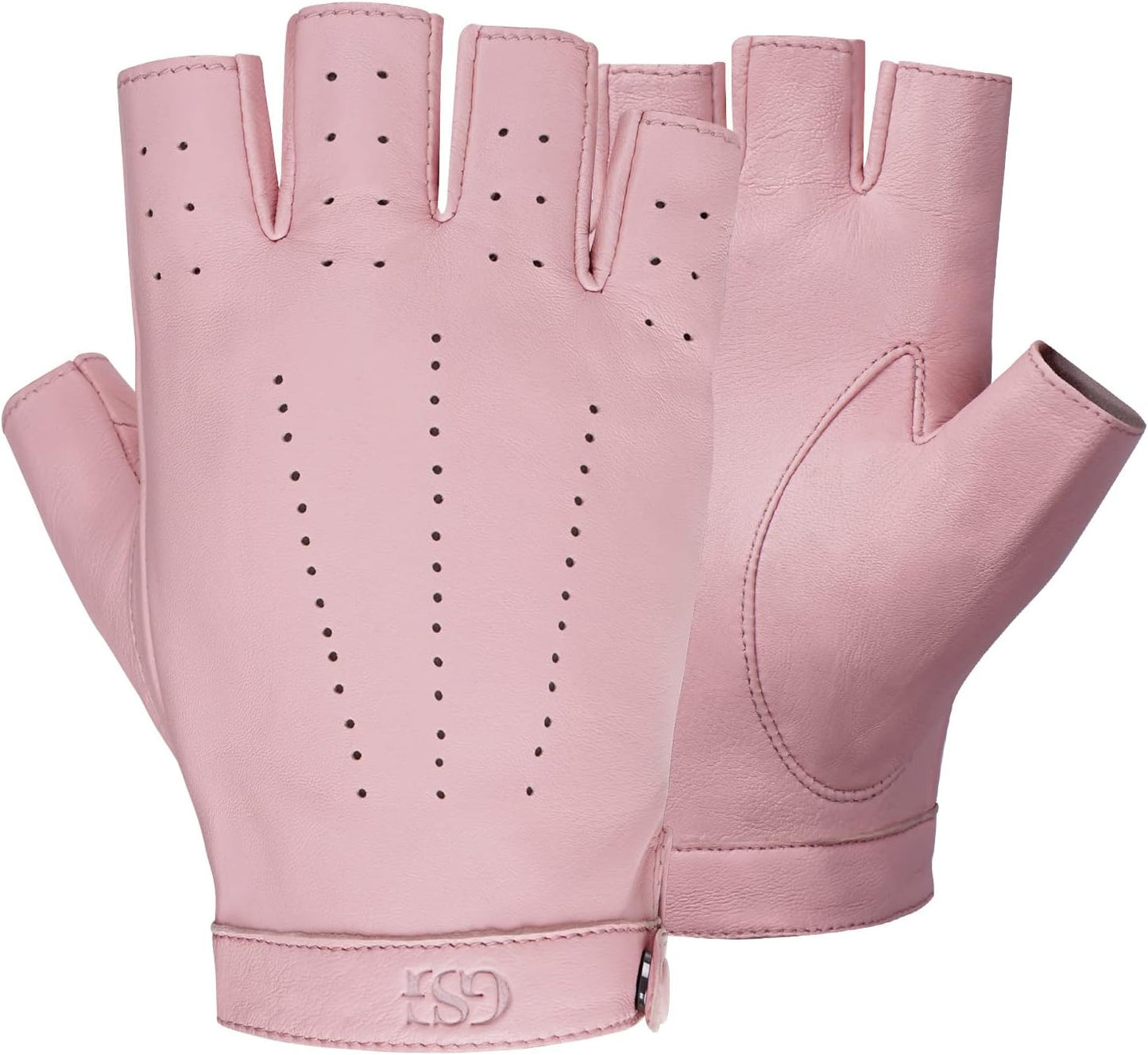 GSG Women Fingerless Leather Gloves for Driving and Biking