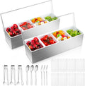 Stainless Steel Chilled Condiment Server 4-Slot - Keeps Toppings Fresh