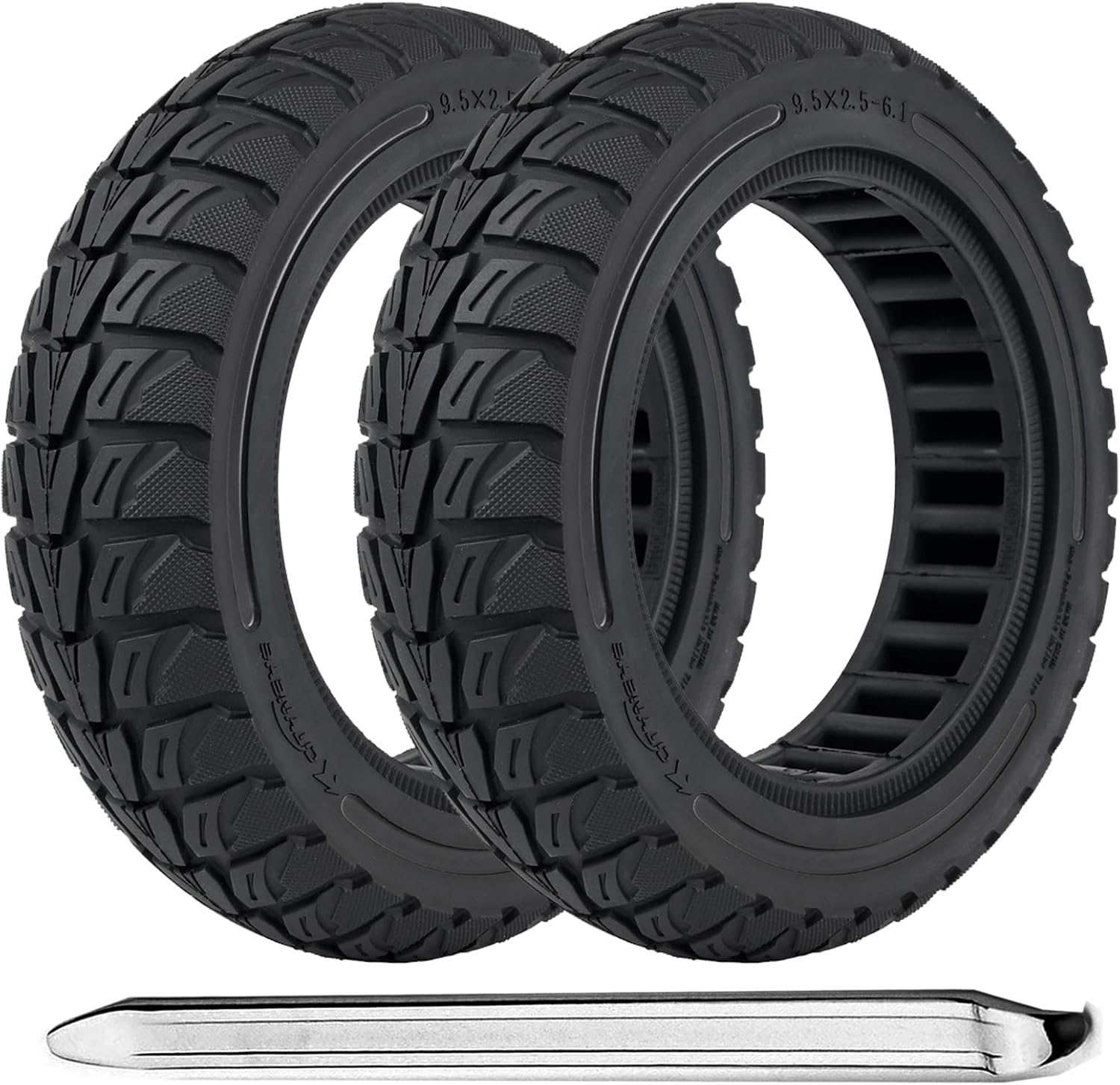 TOCBEUU 9.5x2.5-6.1 Solid Tires for Off-Road Electric Scooters