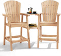 Tall Adirondack Chair Set of 2 with Detachable Double Trays - Weather