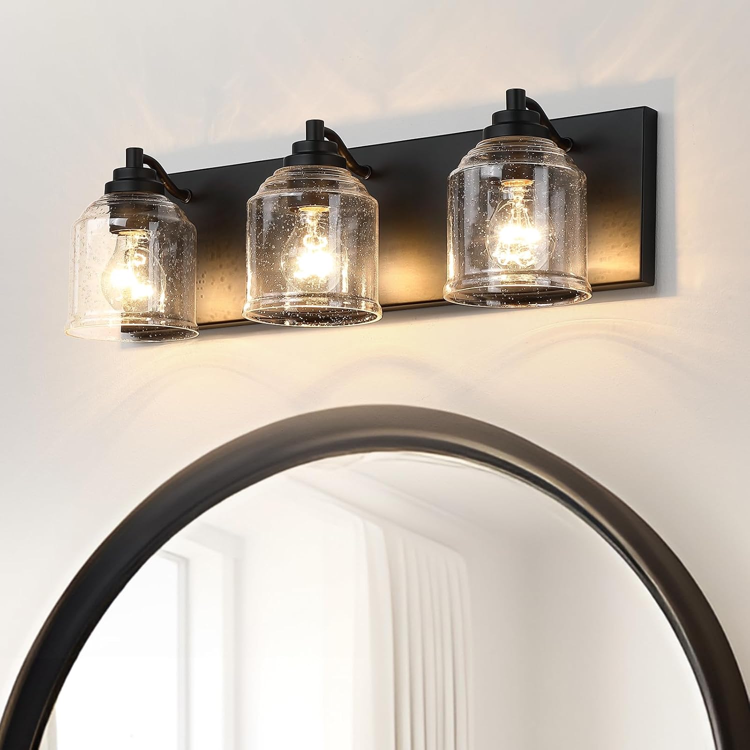 23 in Large Farmhouse Bathroom Vanity Light with Bubble Glass
