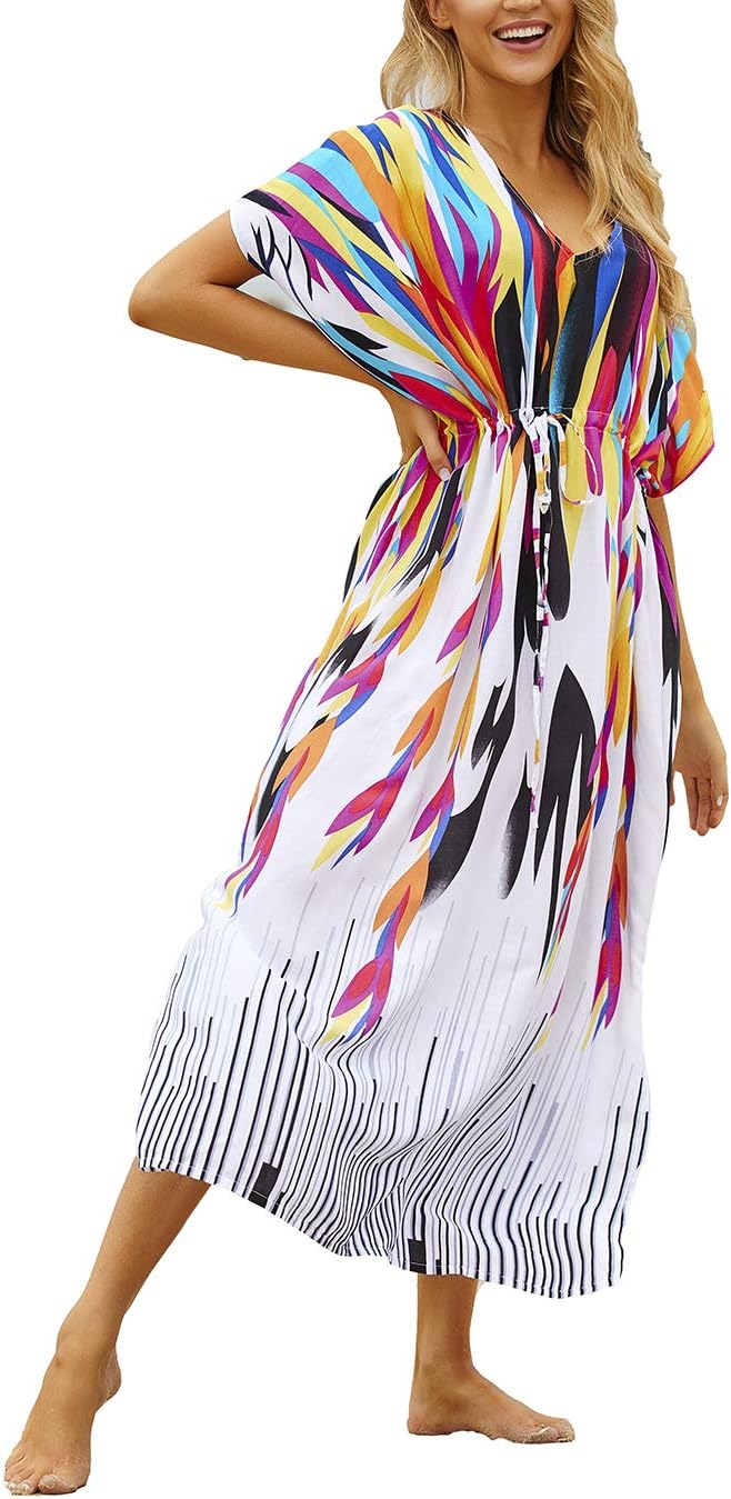Eddoyee Loose Beach Kaftan Dresses for Women - Stylish Cover Up